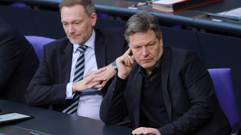 Trübsalbläser Christian Lindner und Robert Habeck bei der Haushaltswoche im Bundestag.