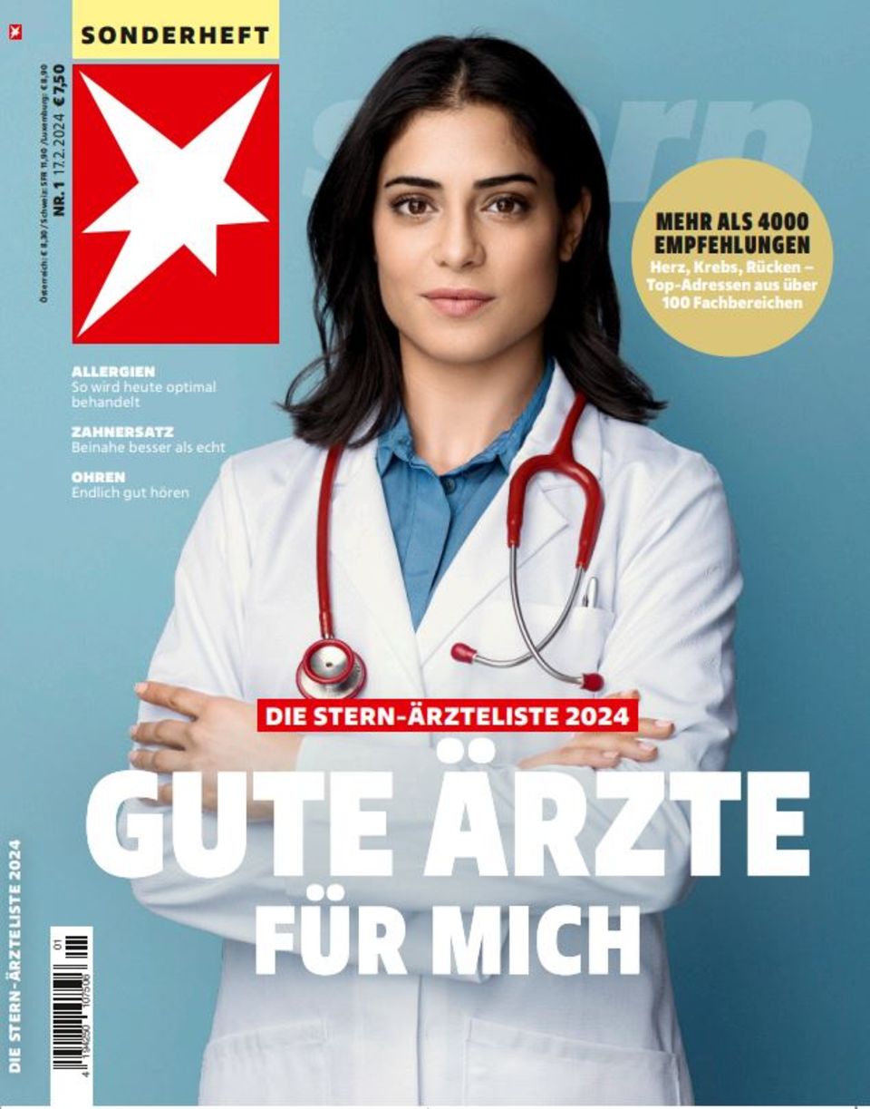 stern-Ärztelisten 2024: Das Heft zur Studie "Gute Ärzte für mich" gibt es ab jetzt am Kiosk. Das Heft zur Studie "Gute Ärzte für mich" gibt es ab jetzt am Kiosk.