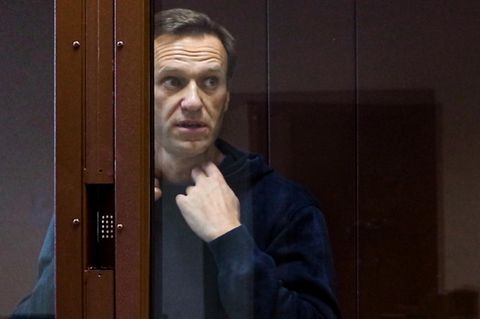 Alexej Nawalny 2021 bei einer Anhörung in Moskau