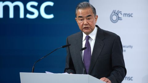 Wang Yi auf der Münchner Sicherheitskonferenz: China werde "immer ein verantwortungsvolles, großes Land" bleiben.