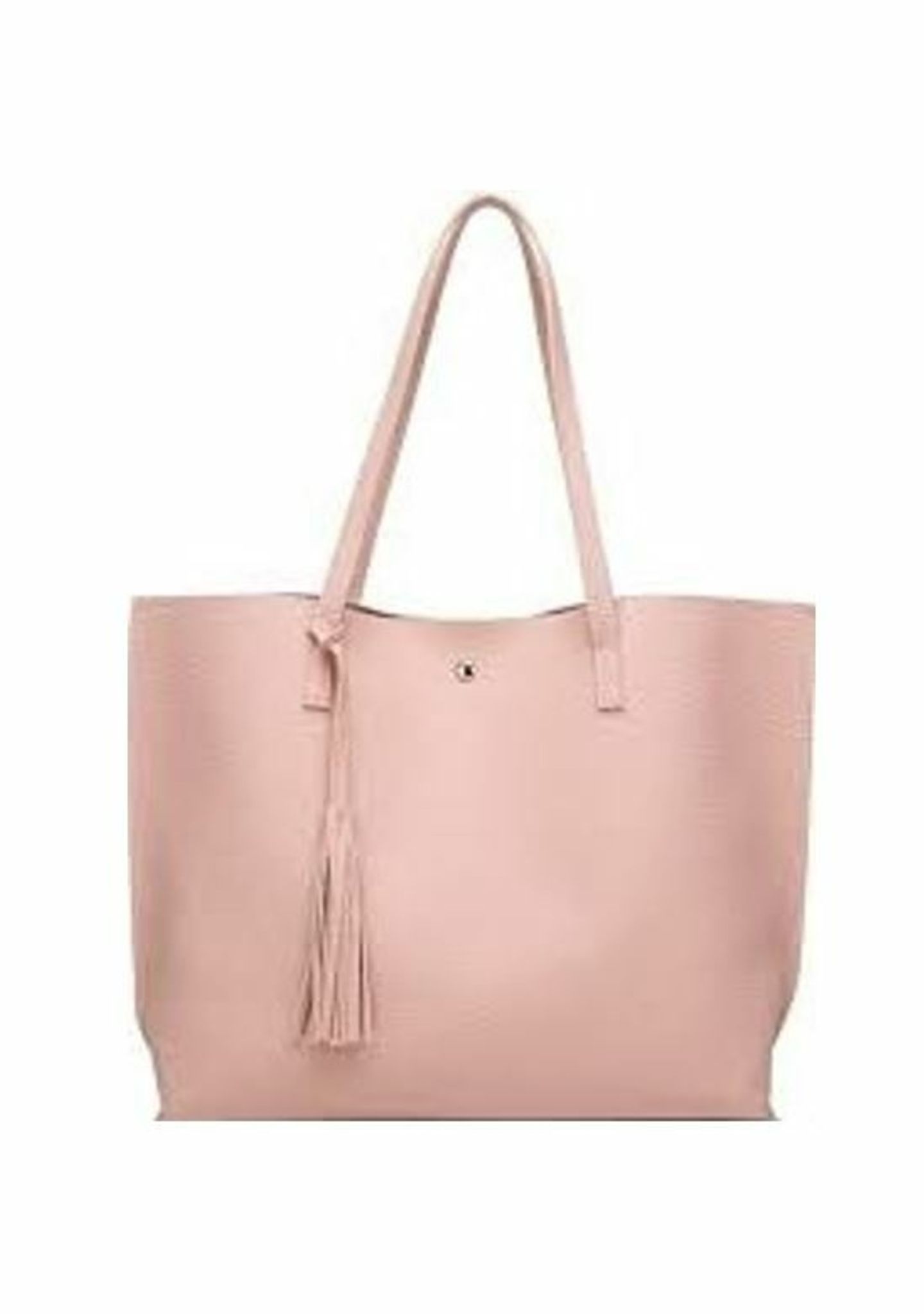 große beige-rosafarbene Handtasche