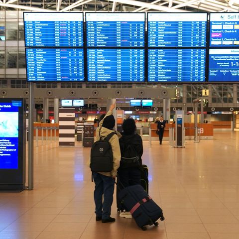 Der Hamburger Flughafen während des Warnstreiks bei der Lufthansa Anfang Februar