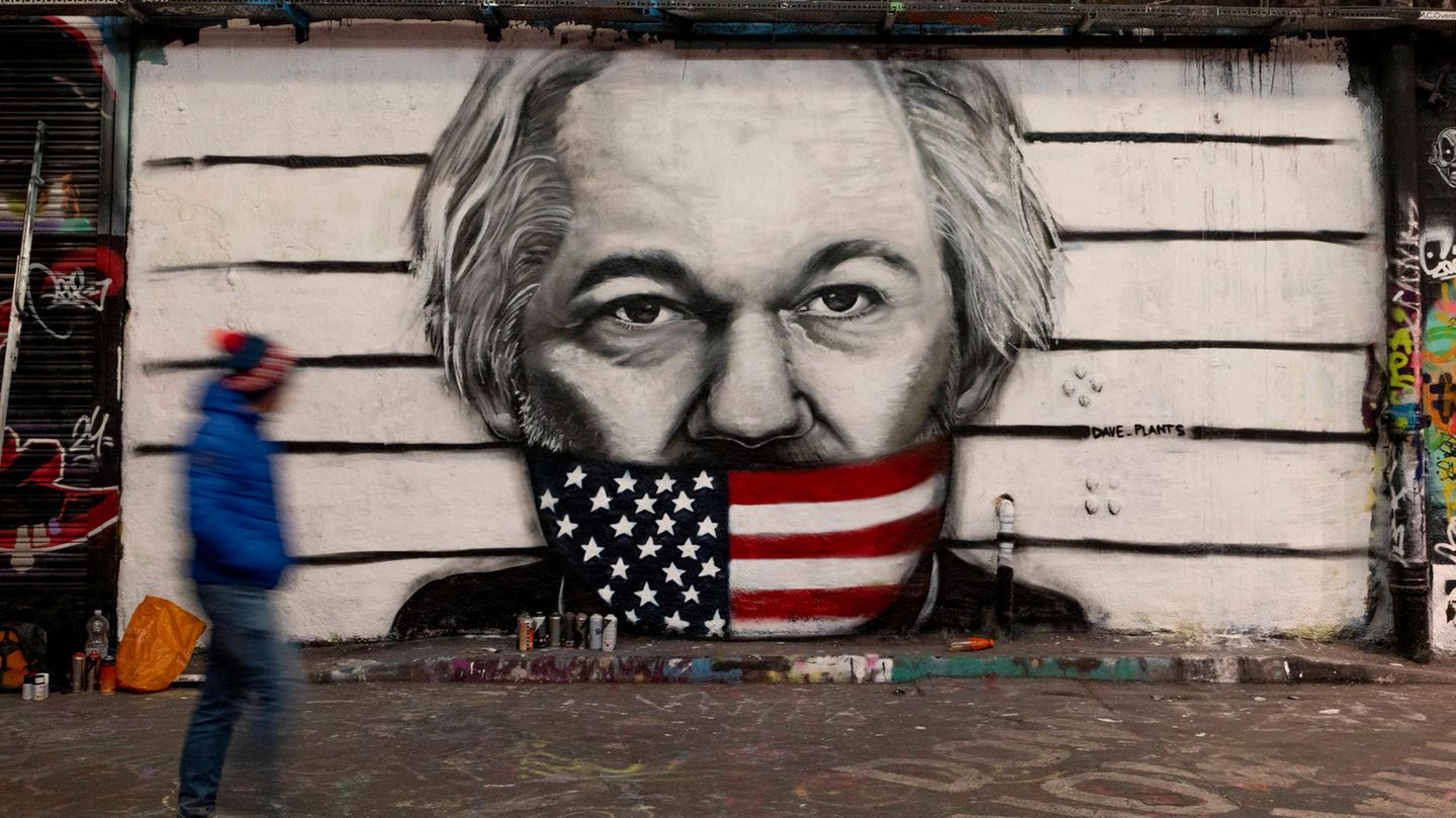 Grafitti von Wikileaks-Gründer Julian Assange in London