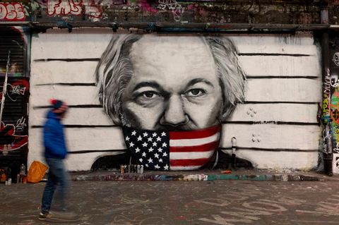 Grafitti von Wikileaks-Gründer Julian Assange in London