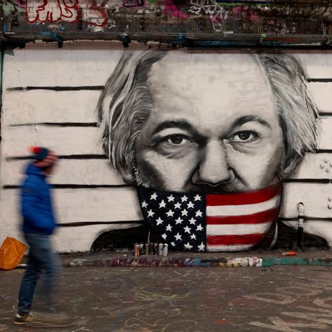 Grafitti von Wikileaks-Gründer Julian Assange in London