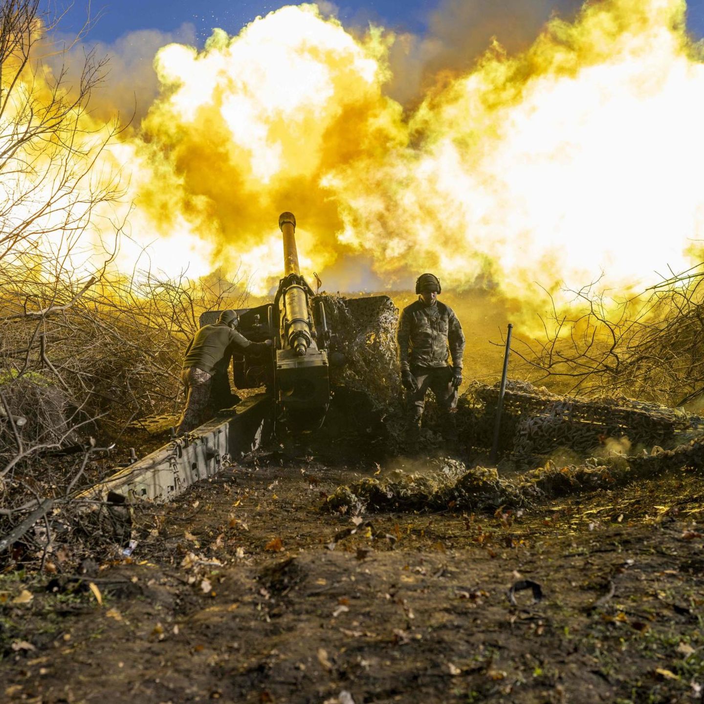 Gefahr Putin und sein Krieg: Ukrainische Soldaten nahe der Front