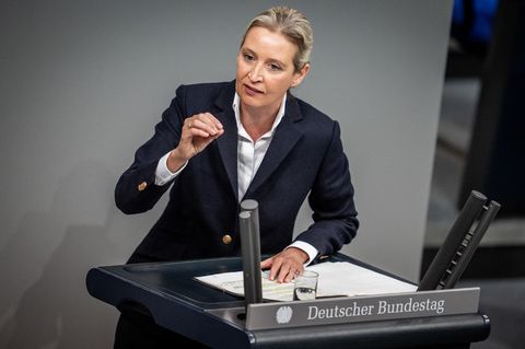 Alice Weidel, Fraktionsvorsitzende der AfD, spricht im Bundestag
