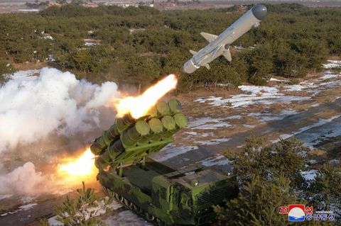 Test einer Boden-See-Rakete in Nordkorea