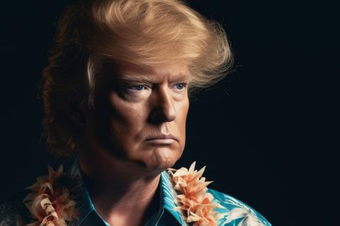 KI-generiertes Bild von Donald Trump im Hawaiihemd: "Jetzt kann man diese Inhalte sehr einfach herstellen"