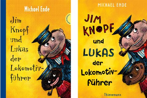 Das alte (links) und das neue Titelbild von "Jim Knopf und Lukas der Lokomotivführer"