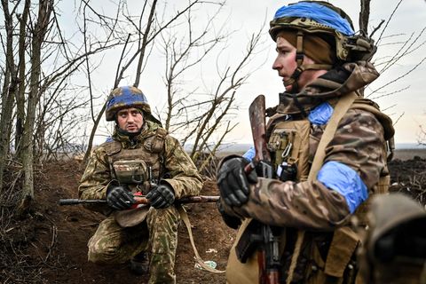 Ukrainische Soldaten bei Robotyne