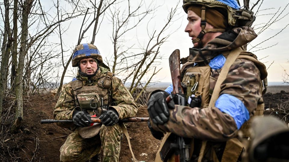 Ukrainische Soldaten bei Robotyne