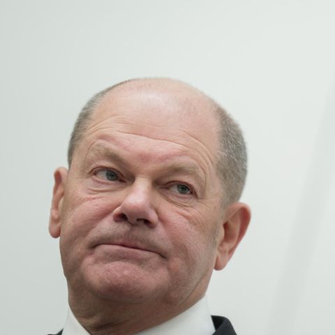 Bundeskanzler Olaf Scholz bei einer Pressekonferenz