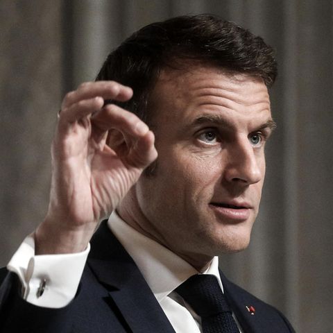 Frankreichs Präsident Emmanuel Macron gibt sich nach der Ukraine-Konferenz entschlossen
