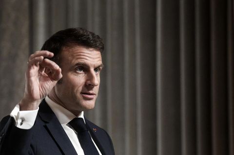 Frankreichs Präsident Emmanuel Macron gibt sich nach der Ukraine-Konferenz entschlossen