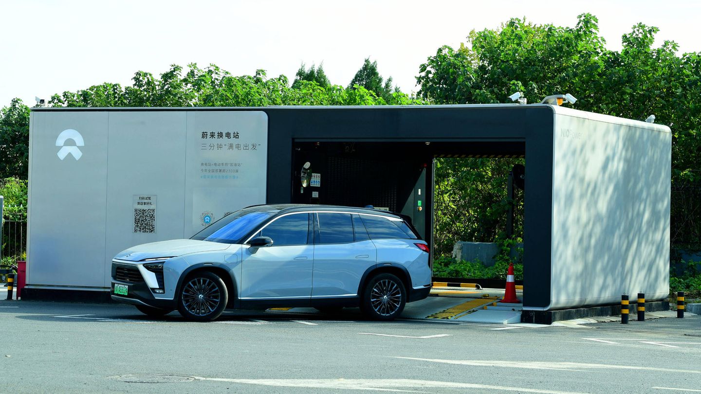 Ab 2018: Nio Power Swap Station Nio Akkuwechselstation