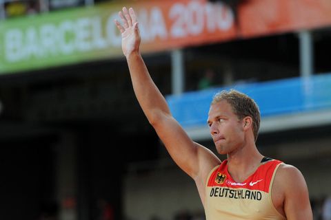 Der deutsche Stabhochspringer Fabian Schulze bei den Leichtathletik-Europameisterschaften in Barcelona 2010