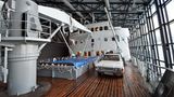 Liegt längst auf dem Trockenem im Museum: An Bord der 1956 bei Blohm&Voss in Hamburg gebauten "MS Finnmarken" begeben sich die Besucher auf eine Zeitreise in die Passagierschifffahrt der 1960er Jahre.