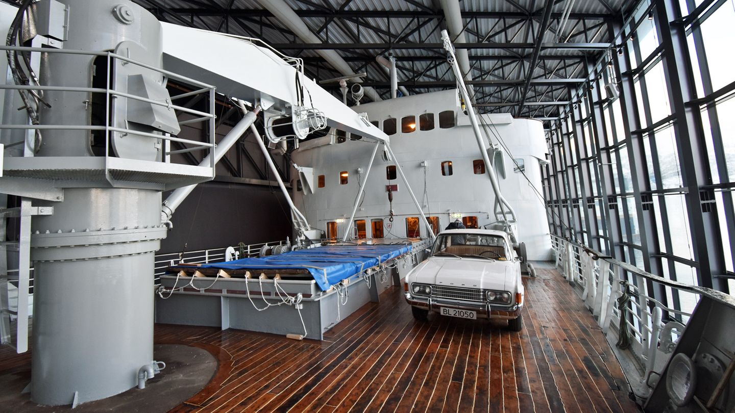 Liegt längst auf dem Trockenem im Museum: An Bord der 1956 bei Blohm&Voss in Hamburg gebauten "MS Finnmarken" begeben sich die Besucher auf eine Zeitreise in die Passagierschifffahrt der 1960er Jahre.