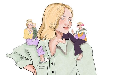 Lust auf Sex mit anderen: Eine Illustration zeigt eine Frau, die ihre Vernunft und Unvernunft auf ihrer Schulter sitzen hat
