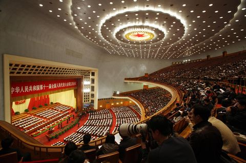 Sitzungssaal des Volkskongresses in China