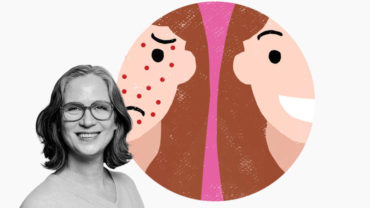 Illustration mit zwei Gesichtern Illustration mit zwei Gesichtern