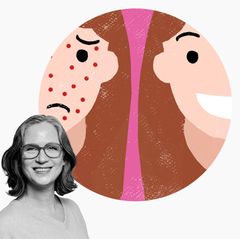 Illustration mit zwei Gesichtern