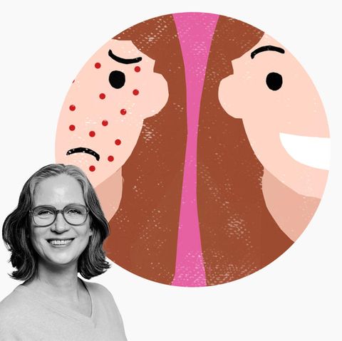 Illustration mit zwei Gesichtern