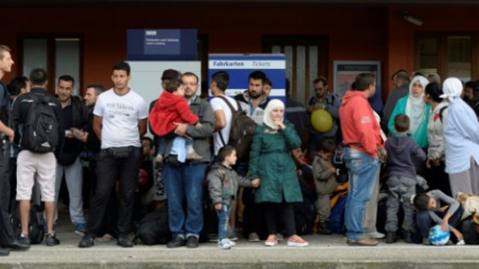 Flüchtlinge am Bahnhof Freilassing