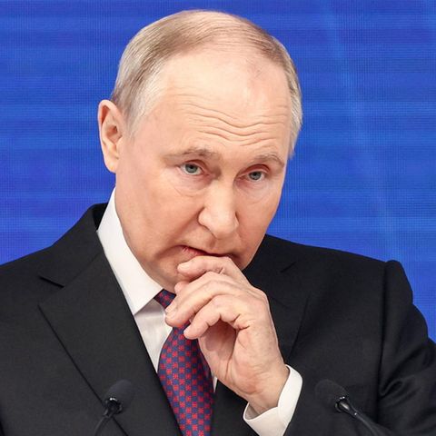Kremlchef Wladimir Putin bei seiner Rede zur Lage der Nation in Moskau