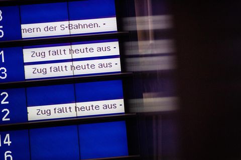 Bahnstreik der GDL: Anzeigetafeln