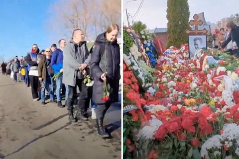 Lange Schlange vor Friedhof: Unzählige Russen pilgern zu Nawalnys Grabstätte