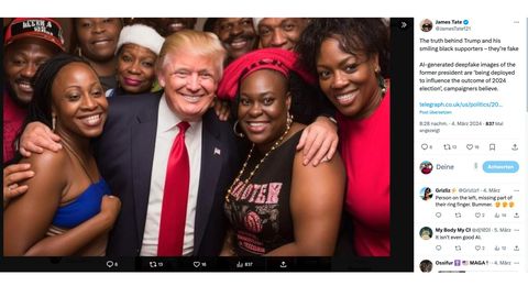 Fakes von Donald Trump mit schwarzen Unterstützern