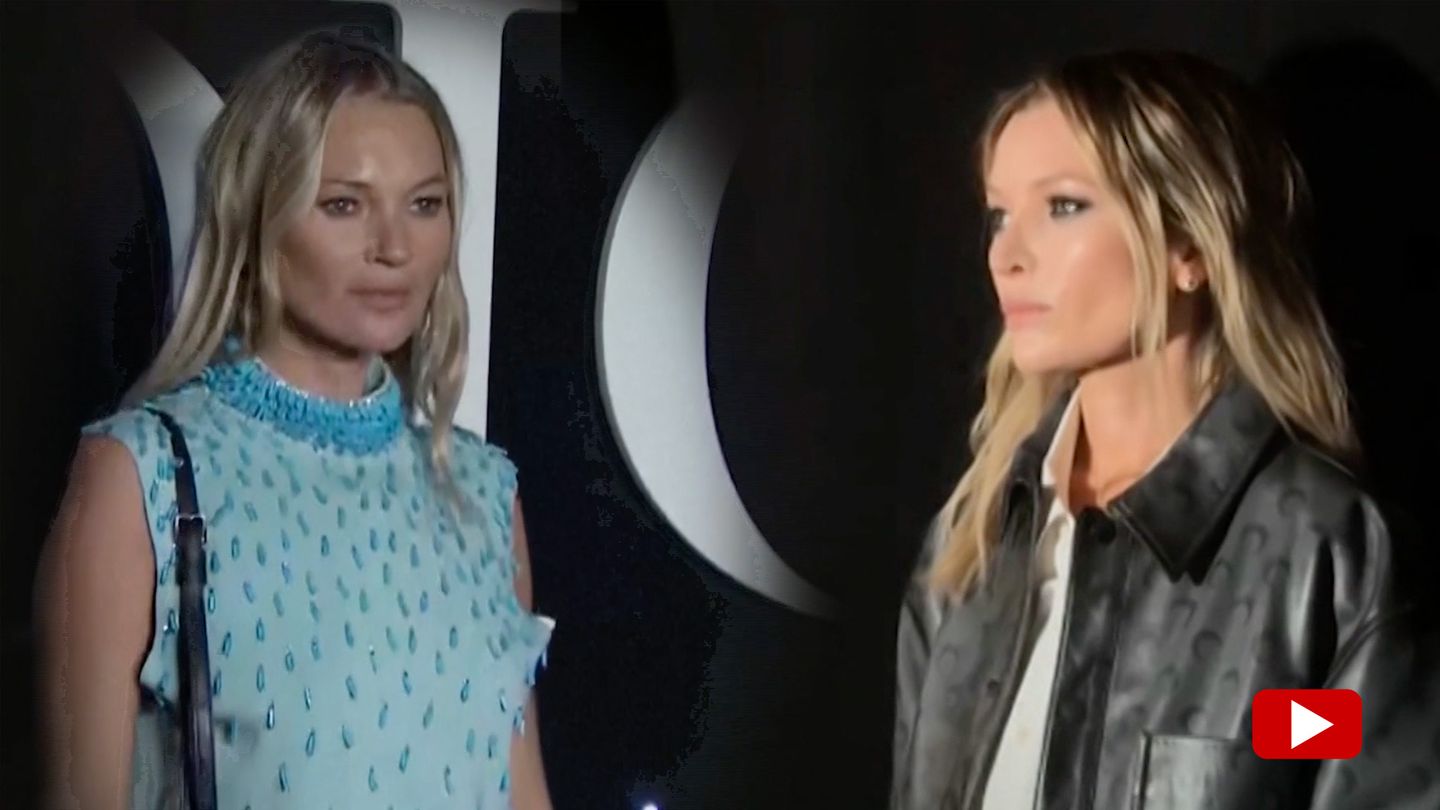 Erkennen Sie die Echte? : Kate Moss Doppelgängerin auf Fashion Week in Paris – Frau sieht dem Topmodel unfassbar ähnlich