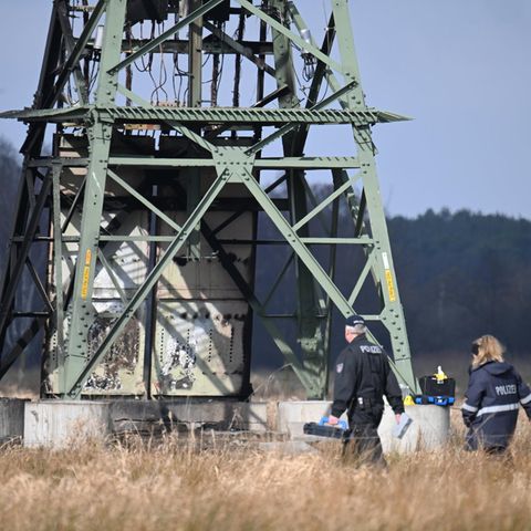 Sabotierter Strommast nahe des Tesla-Werks in Brandenburg