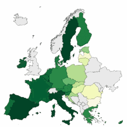 Gif von EU-Karten, die verschieden eingefärbt sind