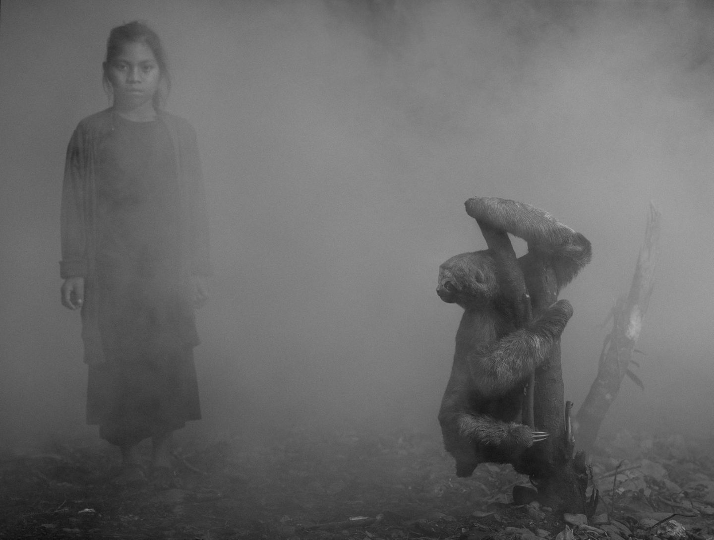 Jhancarla und Faultier Zosa in Bolivien