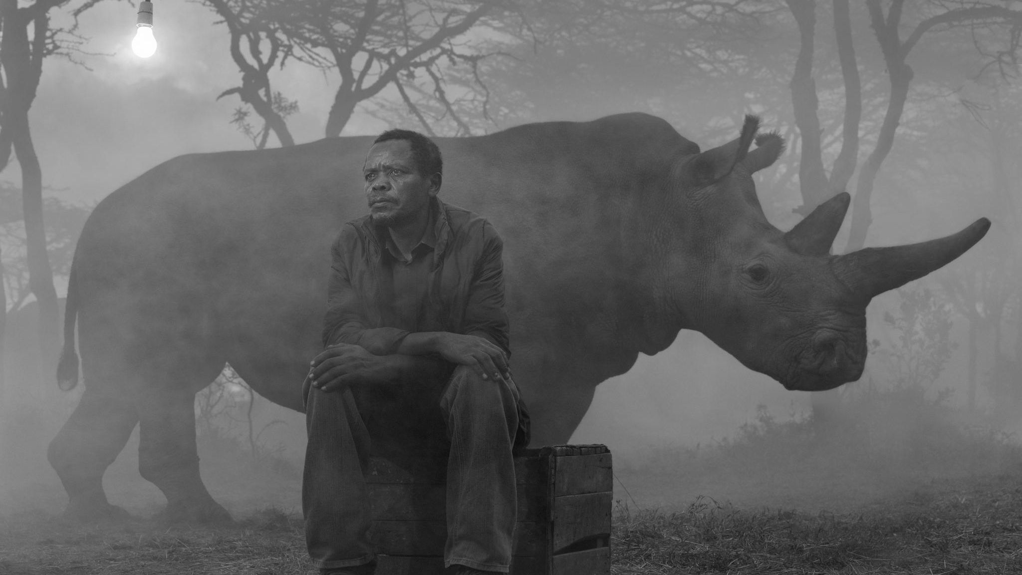 James und Nashorn Fatu in Kenia