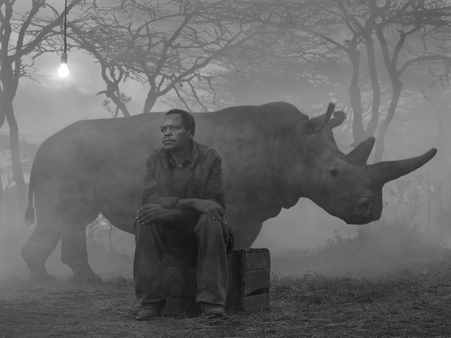 James und Nashorn Fatu in Kenia