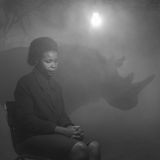 Teresa und Nashorn Najin in Kenia