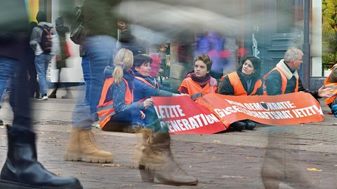 Protestaktion der "Letzten Generation" in Heidelberg