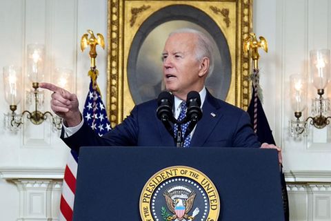 US-Präsident Joe Biden spricht im Weißen Haus