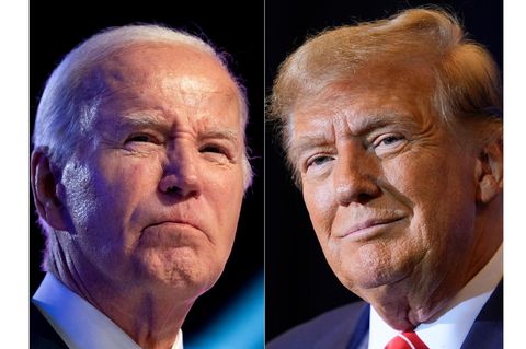 Joe Biden und Donald Trump von nahem