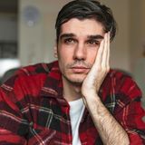 Mann ist trübsinnig