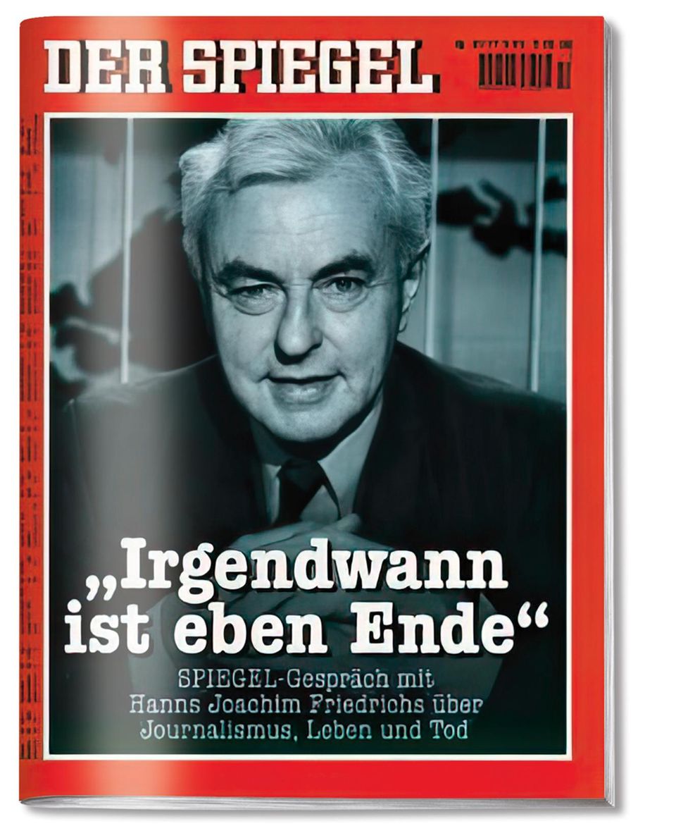 Spiegel Cover Hajo Friedrichs aus dem Jahr 1995, mit der Zeile "Irgendwann ist eben Ende" Spiegel Cover Hajo Friedrichs aus dem Jahr 1995, mit der Zeile "Irgendwann ist eben Ende"
