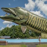 Ein riesiger Fisch aus Fiberglas in Wisconsin/USA
