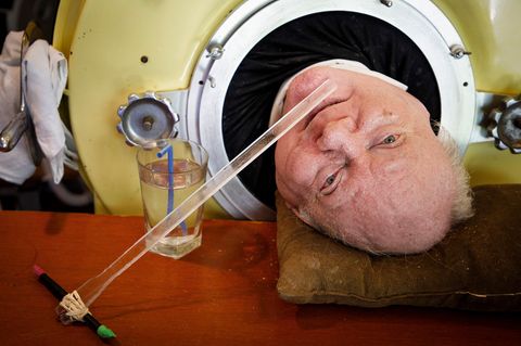 Paul Alexander 2018 ein der Eisernen Lunge