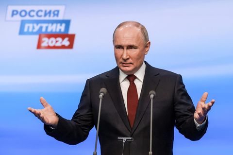 Mit 87 Prozent weiter an der Macht: Wladimir Putin nach seinem Wahlsieg