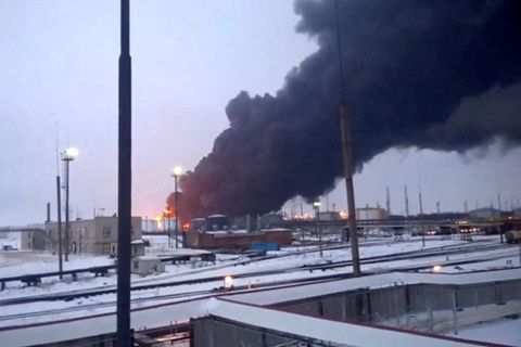 Drohnenangriff auf eine Raffinerie im russischen Oblast Ryazan.