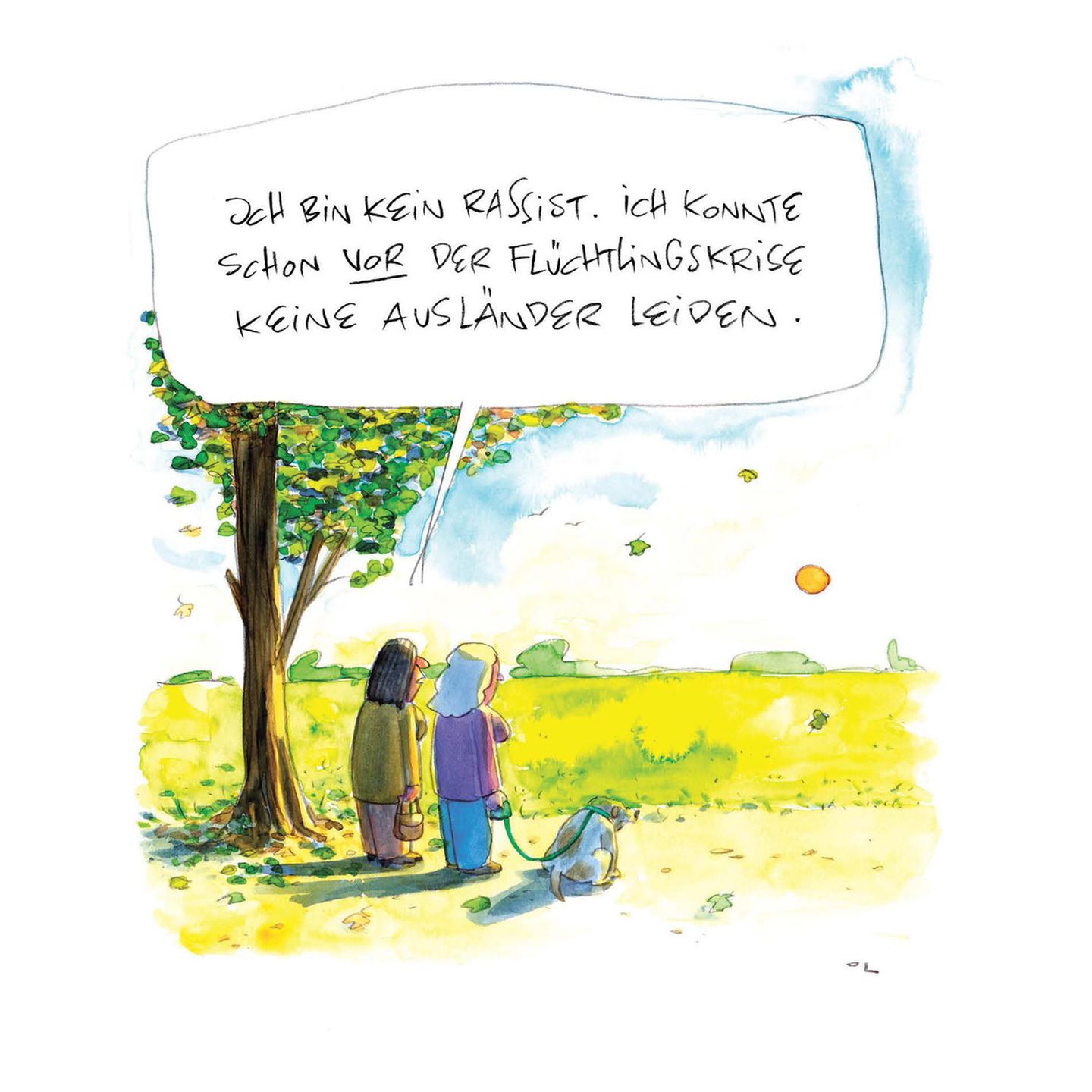 Eine Frau beteuert, keine Rassistin zu sein, weil sie schon vor der Flüchtlingskrise keine Ausländer leiden konnte